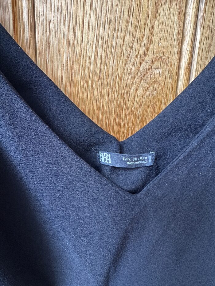 Black Zara fit and flare dress, Size L - Image 4