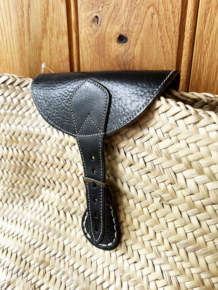 Shoulder Basket with Dark Brown Leather Straps - Image 3