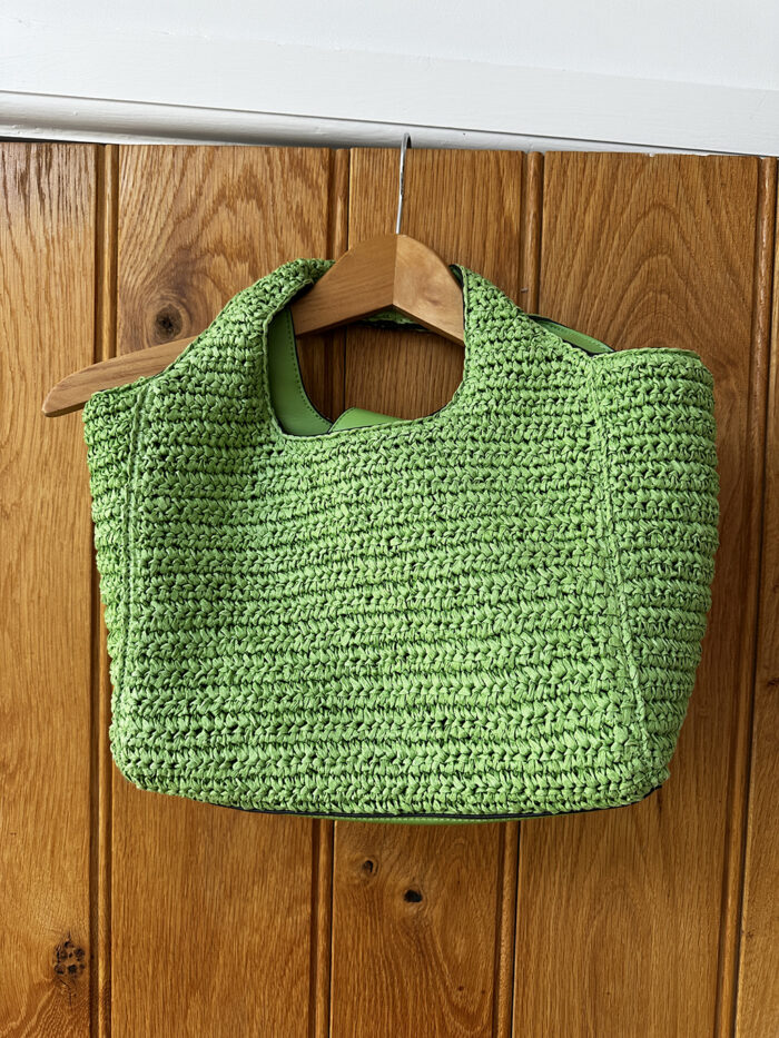 M&S Green Raffia Bag - Image 3