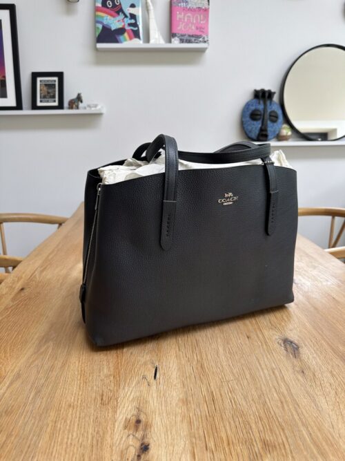 Coach Black Pebbled Leather Tote Bag