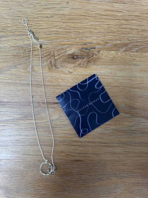 Oliver Bonas Silver Double Ring Pendant Necklace