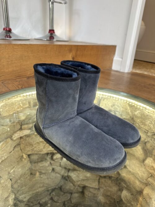 Xanthe Anna Navy Sheepskin Boots, Size 41