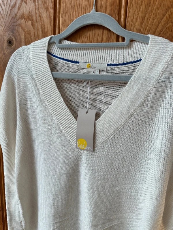 BNWT Boden Cream V Neck Tank Top, Size 12 - Image 2