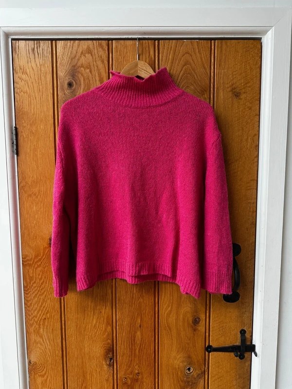 Hope Pink Merino Roll Neck Jumper, Size M