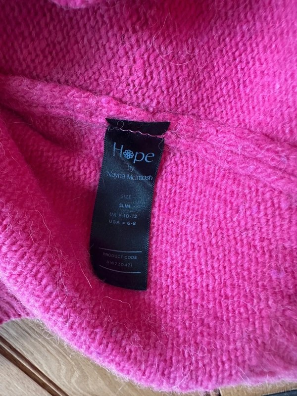 Hope Pink Merino Roll Neck Jumper, Size M - Image 3